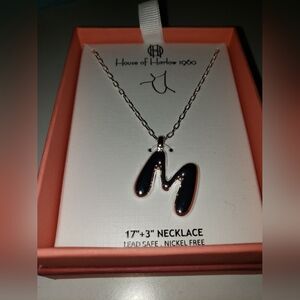 House of Harlow 1960 Silver Initial Necklace
